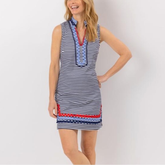 Sail to Sable Sleeveless Classic Tunic Dress with Ric-Rac Size Small - Picture 1 of 11
